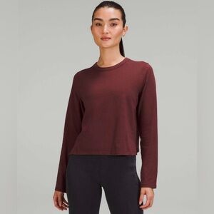 Lululemon Classic Fit Cotton Blend Long Sleeve Top Red Merlot Size 8